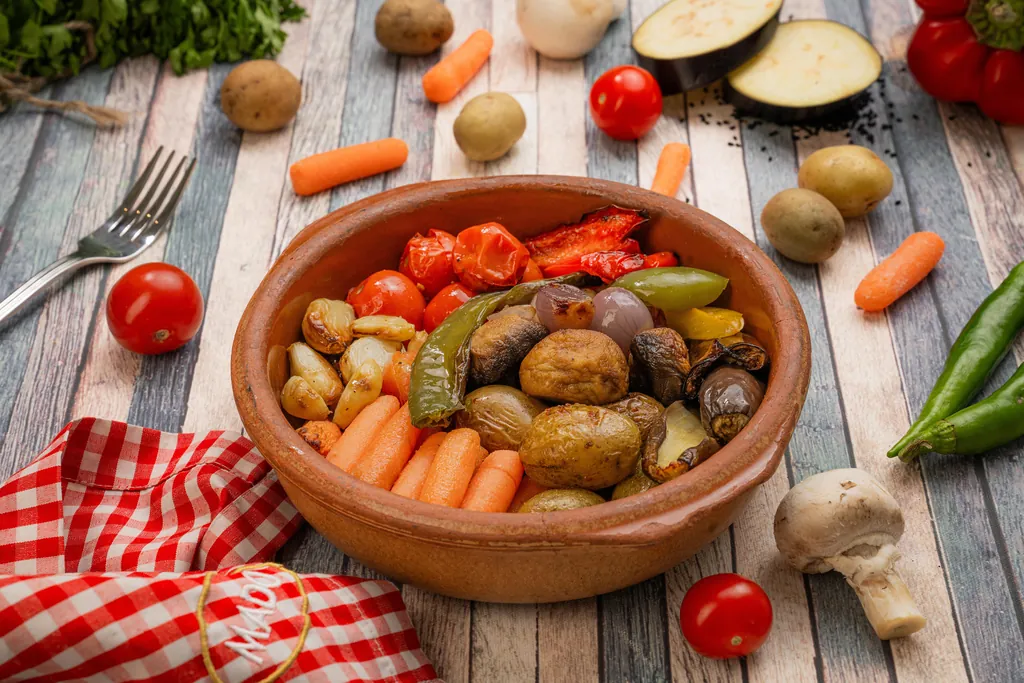 Grilled Vegetables Clay Pot