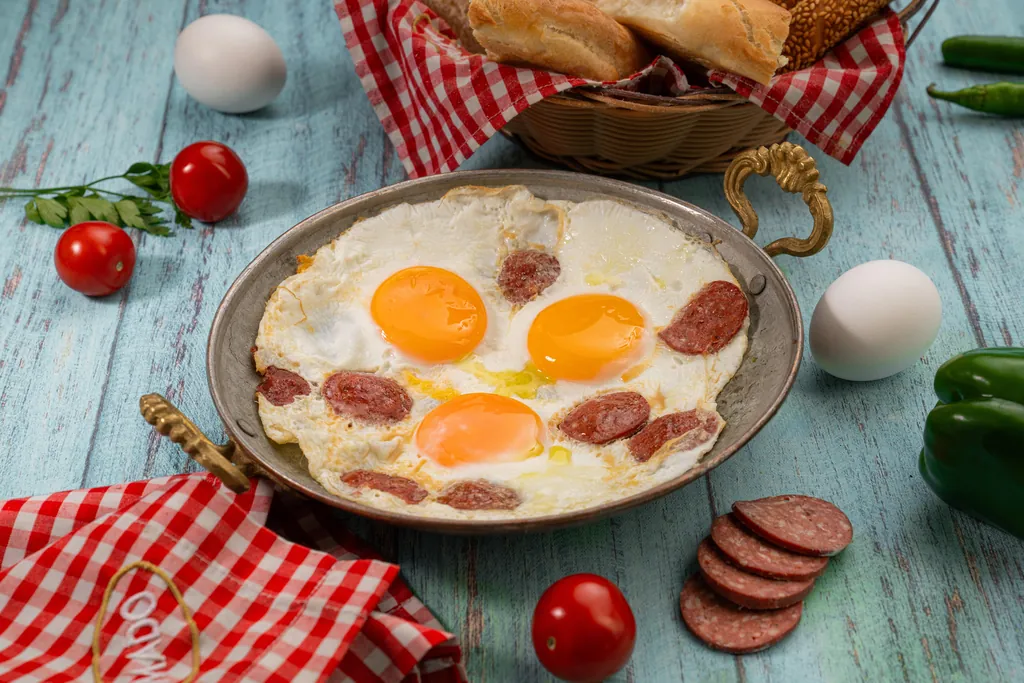 Fried Eggs with Sausage